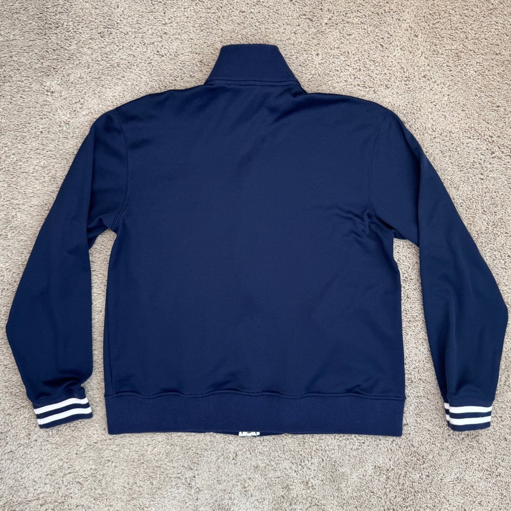 Eddie Bauer Track Jacket Mens L Full‎ Zip Navy Blue White Stripe Lightweight Top - Picture 10 of 10